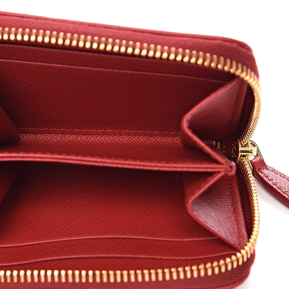 Prada Saffiano Metal Zip Coin Purse Fuoco 5 of 7