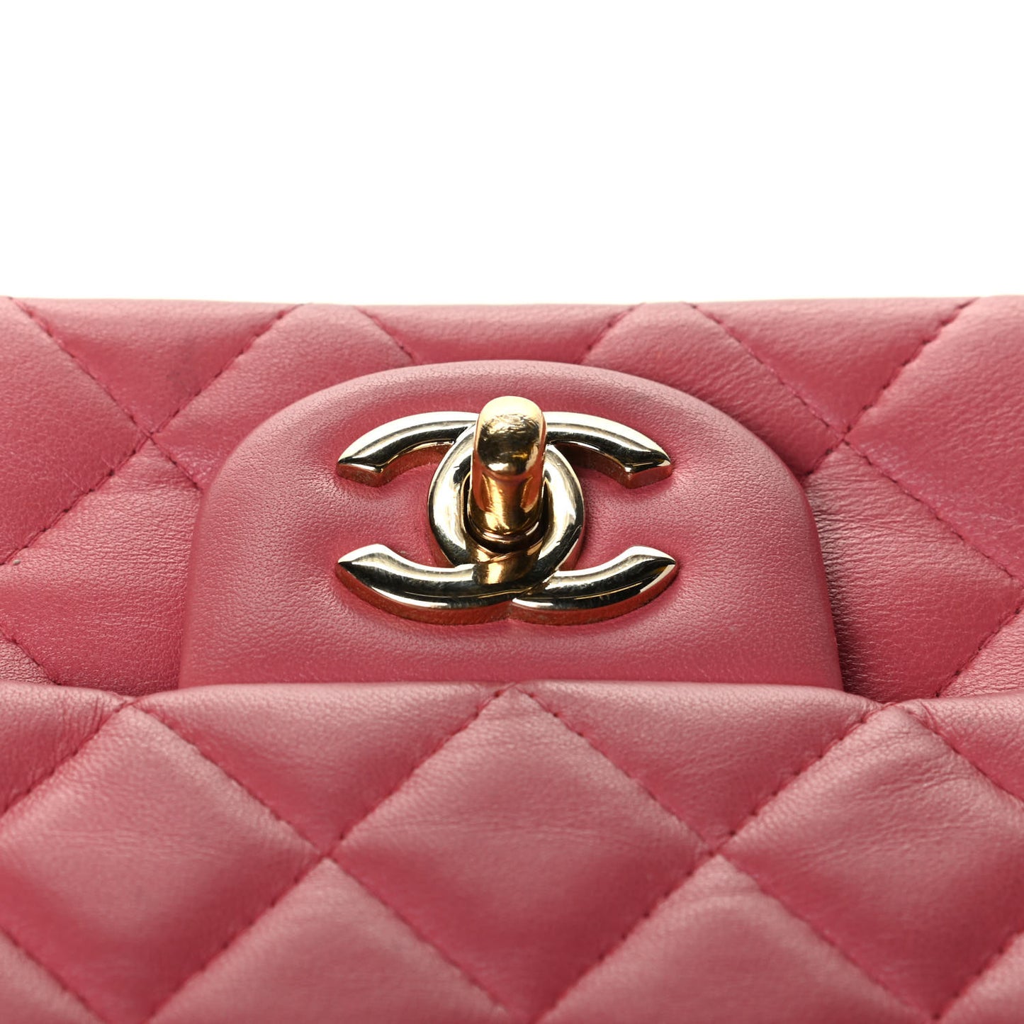 Lambskin Quilted Valentine Charms Mini Rectangular Flap Pink