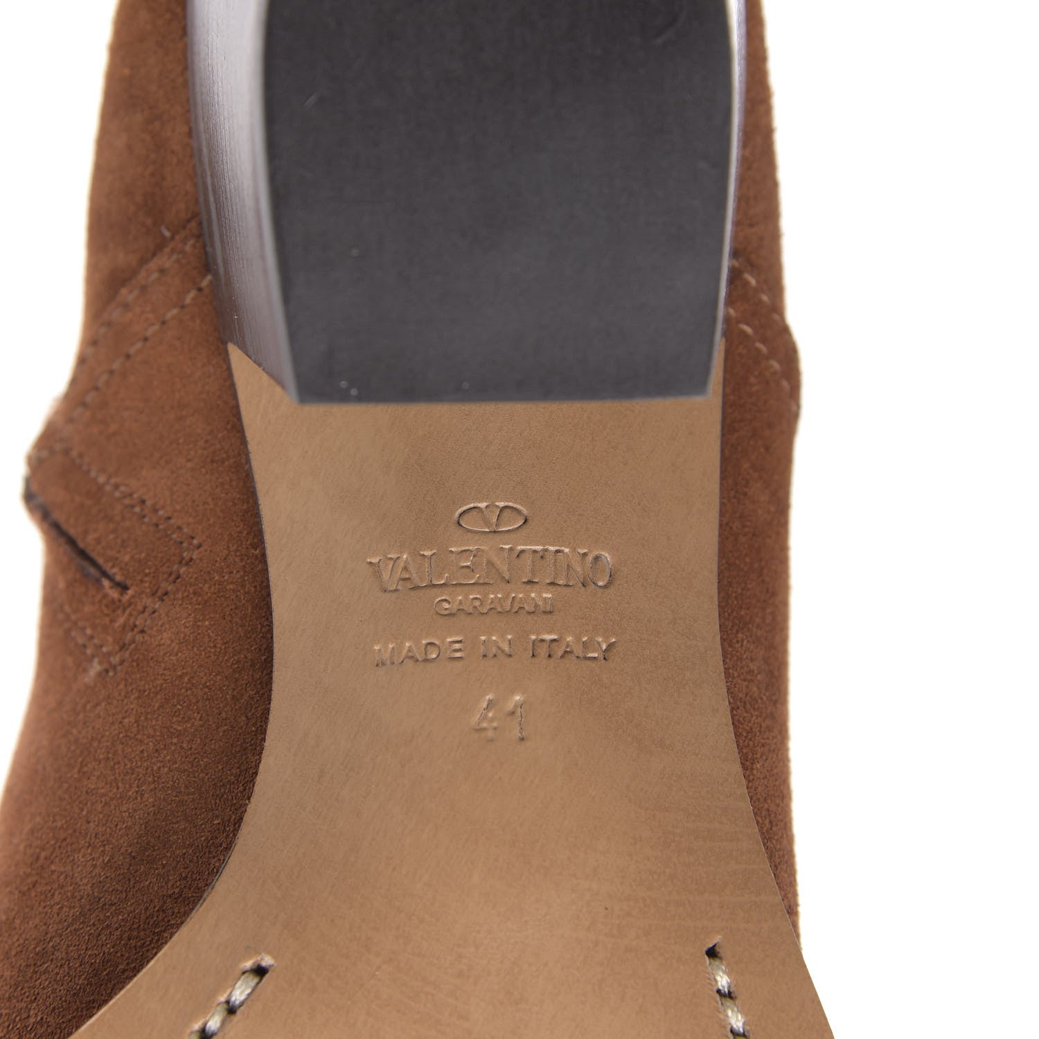 Valentino Garavani Suede Rockstud Double Buckle 50mm Cowboy Ankle Boots 41 Selleria 6 of 10