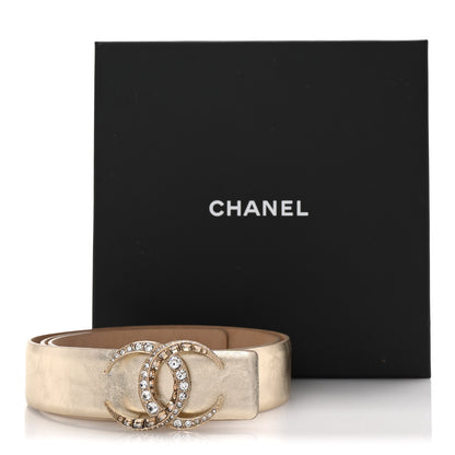 Chanel Metallic Calfskin Baguette Crystal CC Belt 85 34 Gold 7 of 7
