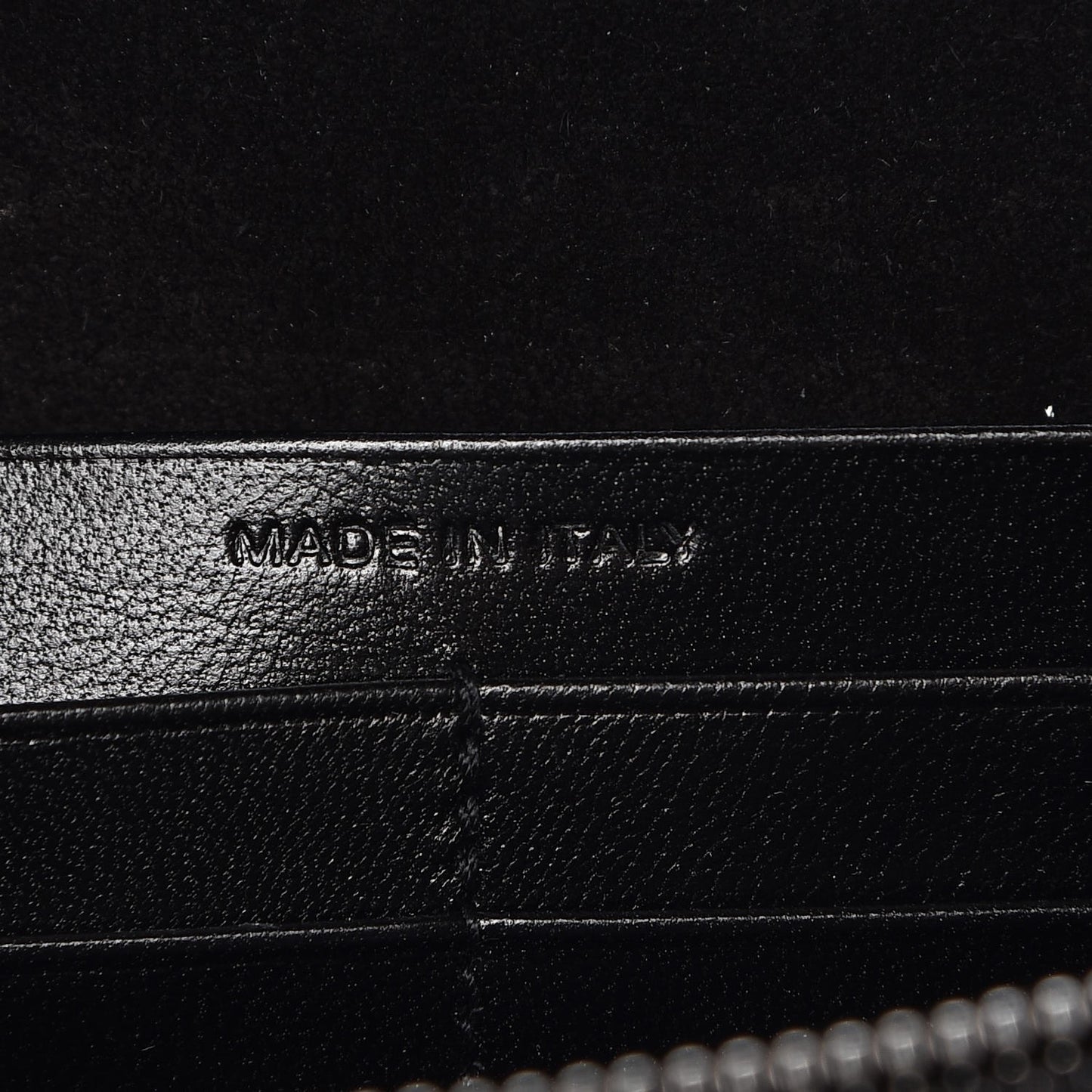 Metallic Crackled Calfskin Monogram Chain Wallet Acciaio Nero