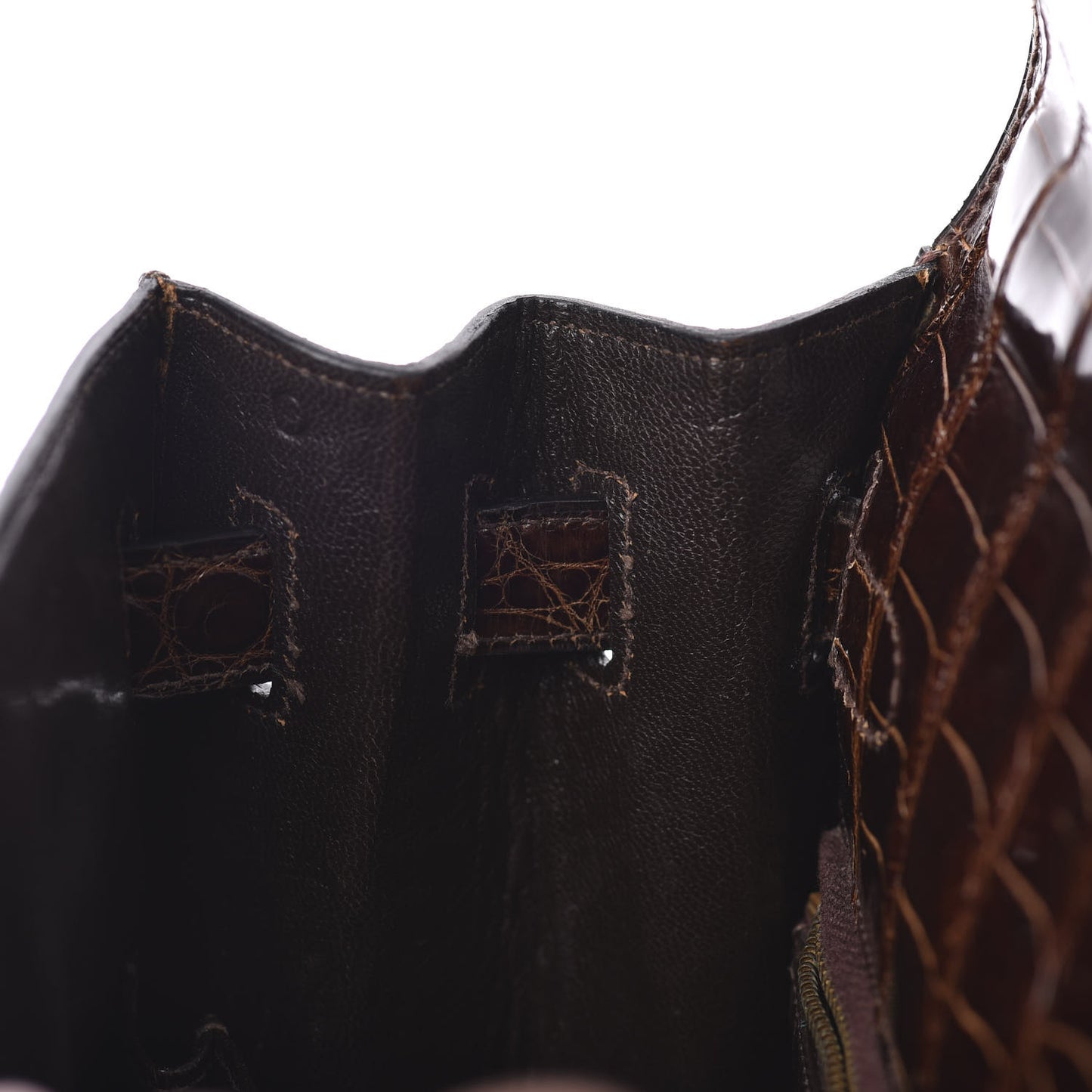 Shiny Niloticus Crocodile Kelly Sellier 32 Havane