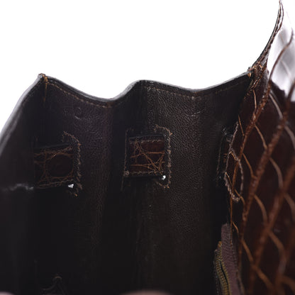 Hermes Shiny Niloticus Crocodile Kelly Sellier 32 Havane 20 of 30