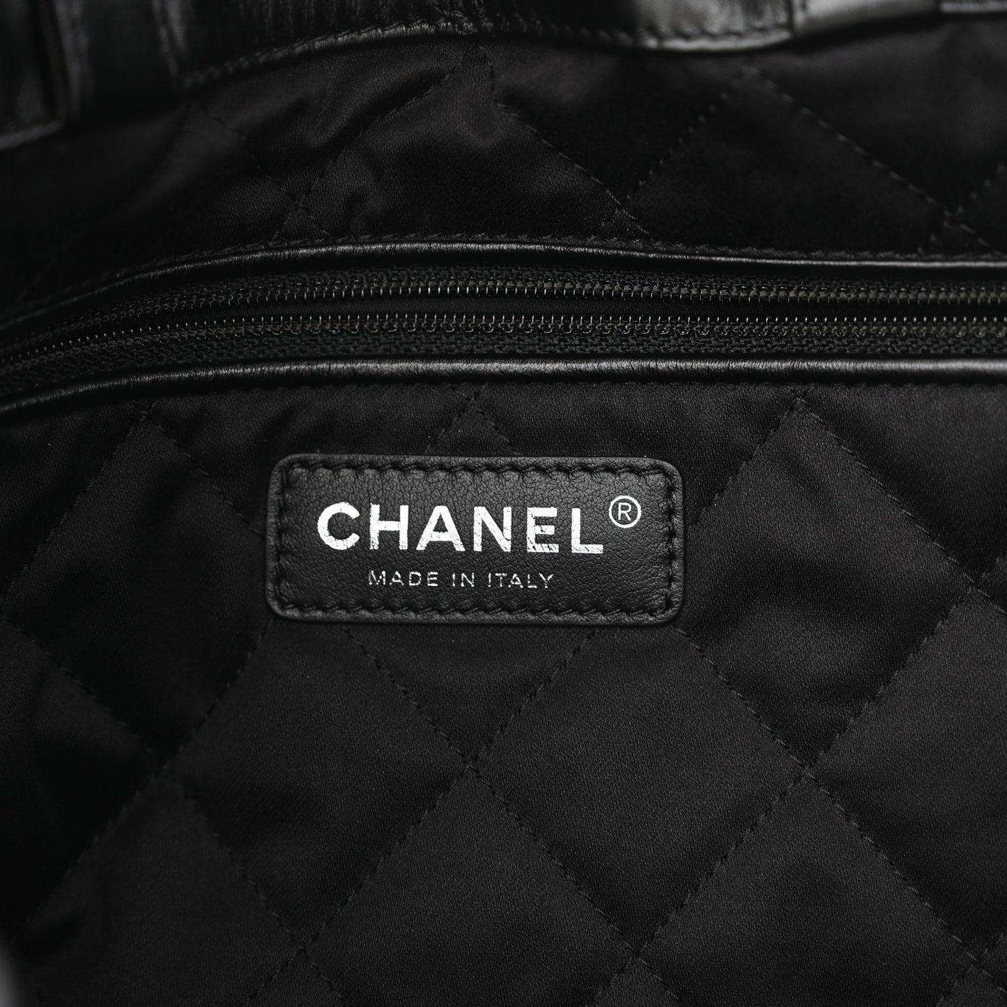 Shiny Calfskin Quilted Chanel 22 Backpack Black