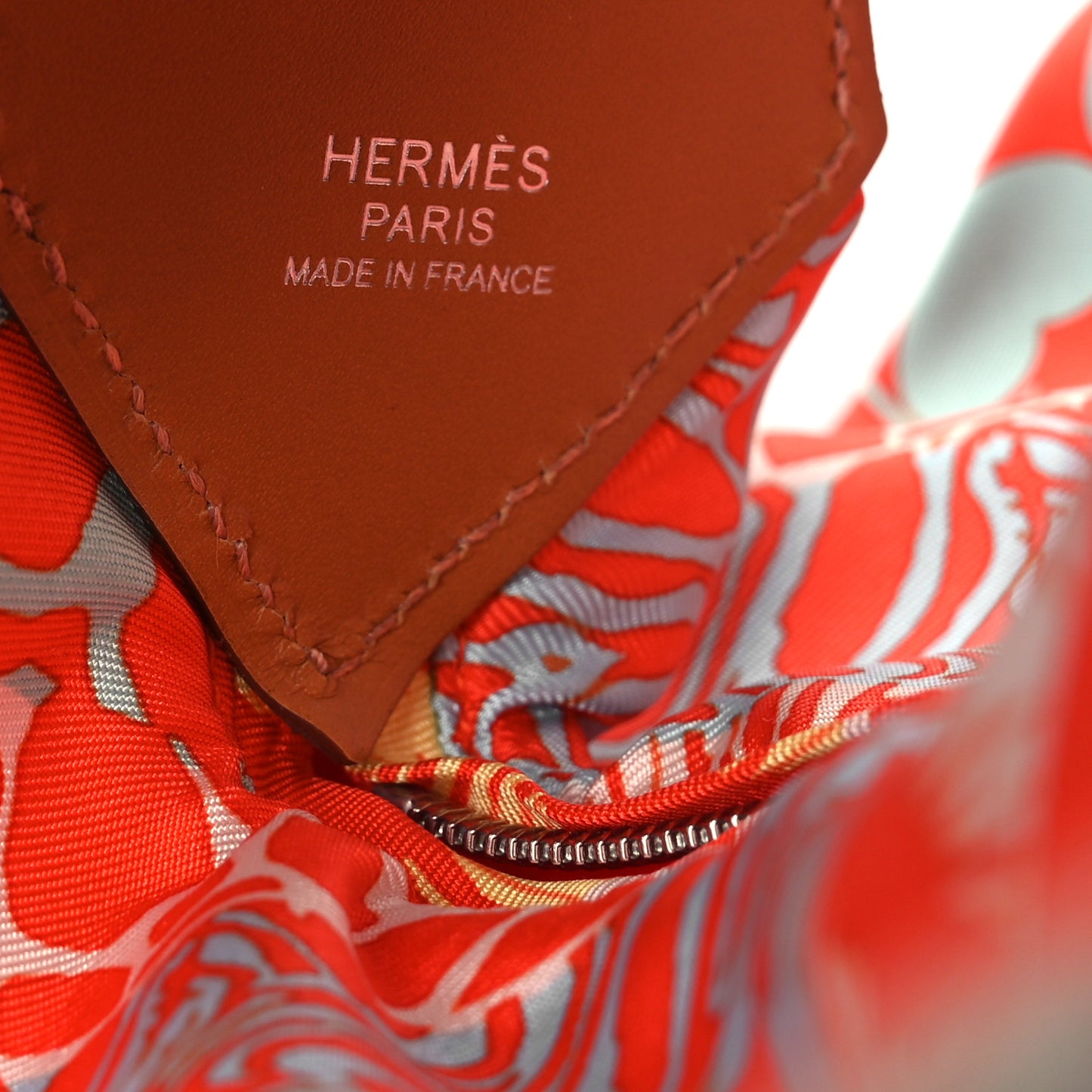 Silk Balusoie Vache Hunter La Promenade du Matin Bandana Bag Orange Poppy Fauve