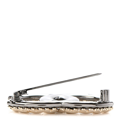 Chanel Metal CC Heart Brooch Gold Silver 4 of 5