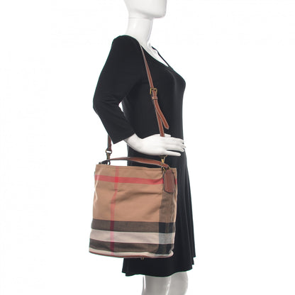 Burberry Canvas Mega Check Medium Susanna Hobo Brown 2 of 11