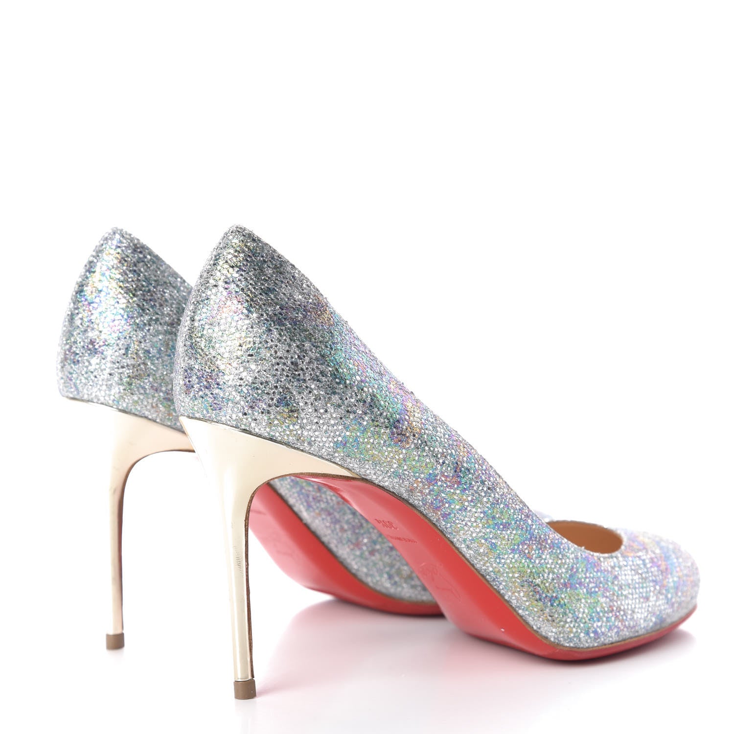 Christian Louboutin Glitter Canvas 100 Pumps 39.5 Silver 4 of 9