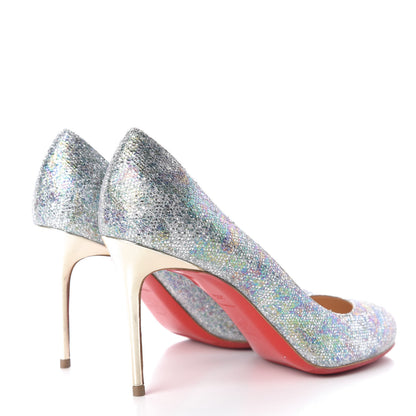 Christian Louboutin Glitter Canvas 100 Pumps 39.5 Silver 4 of 9
