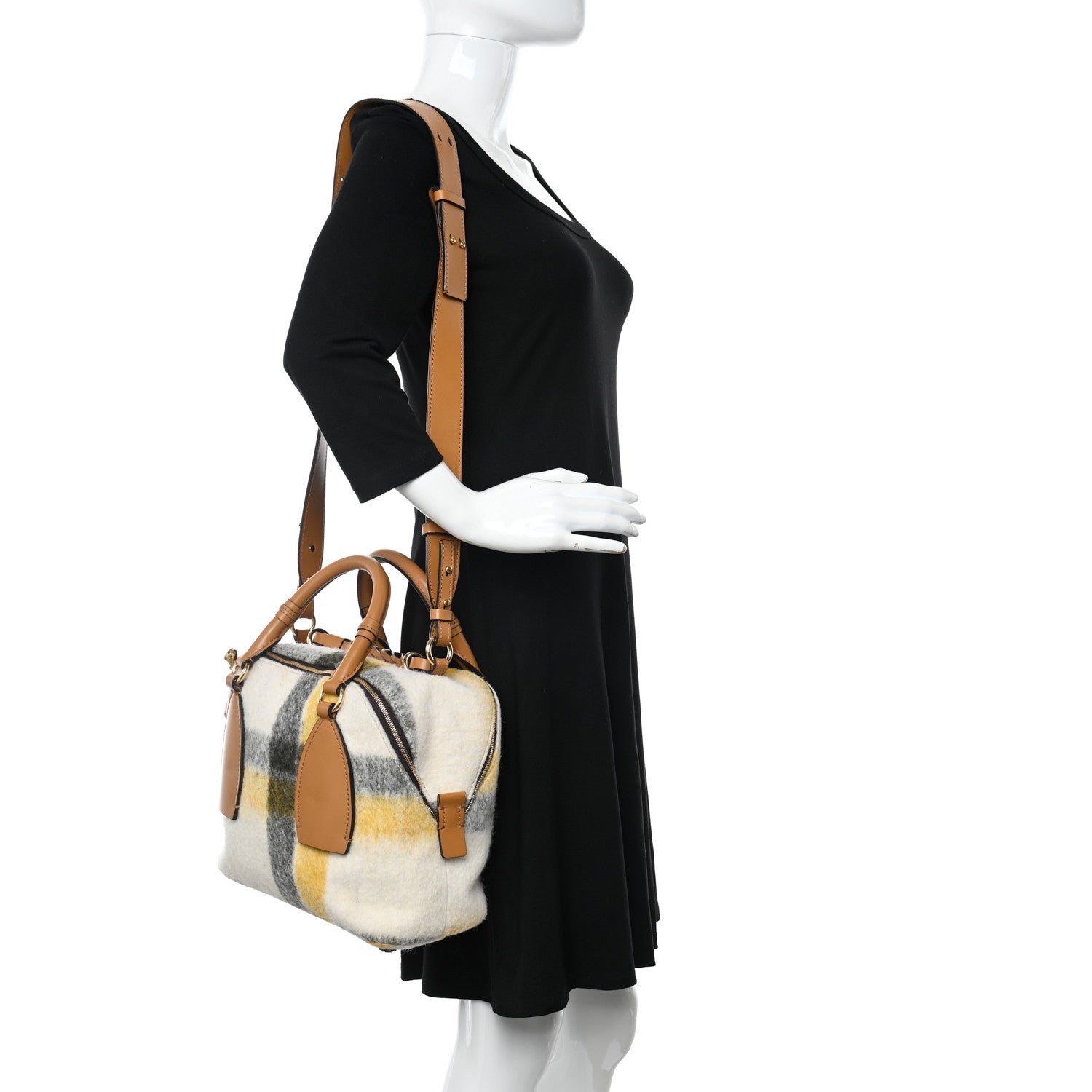 Chloe Calfskin Wool Medium Daria Tan Multicolor 2 of 10