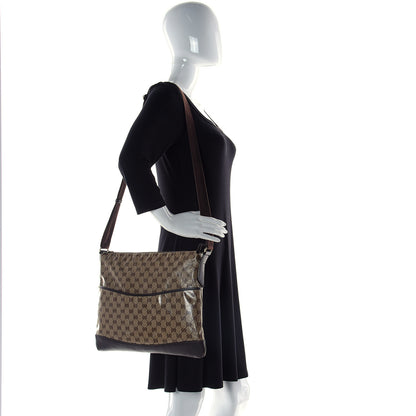 Gucci Crystal Monogram Medium Flat Messenger Bag Dark Brown 2 of 10