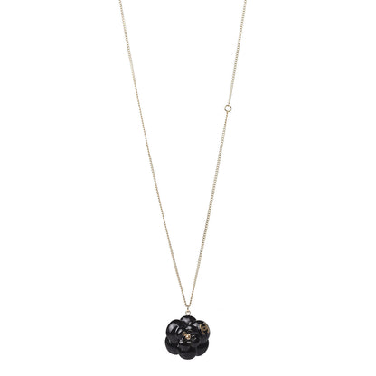 Chanel Enamel CC Camellia Necklace Gold Black 1 of 5
