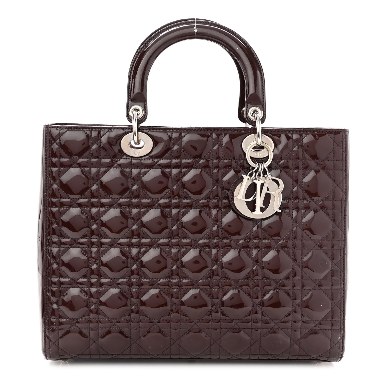Christian Dior Patent Cannage Large Lady Dior Burgundy 1 of 10