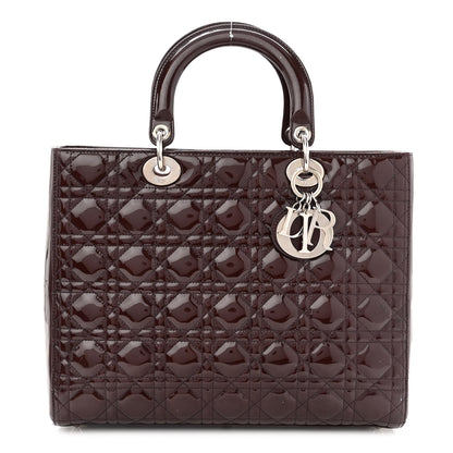 Christian Dior Patent Cannage Large Lady Dior Burgundy 1 of 10