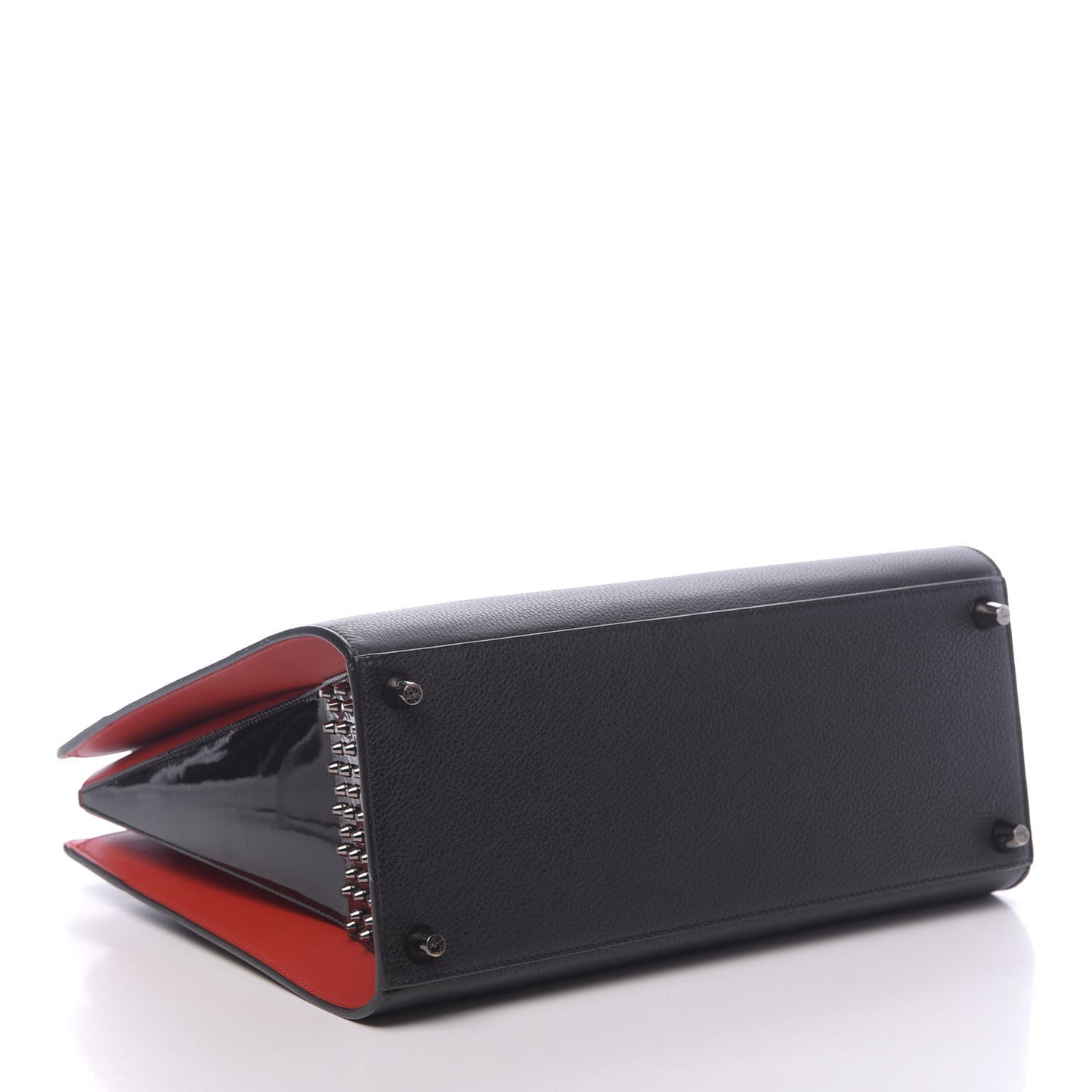 Calfskin Patent Studded Large Paloma Black