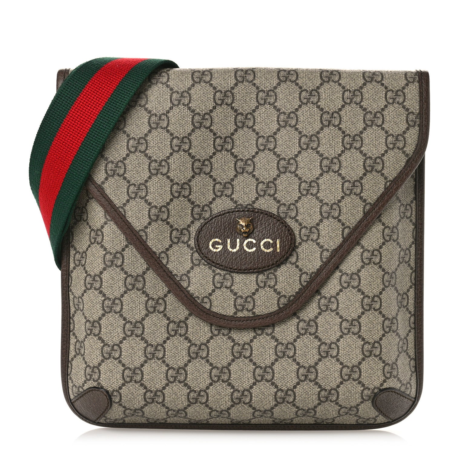 Gucci GG Supreme Monogram Web Medium Neo Vintage Flap Messenger Bag Beige New Acero 1 of 9