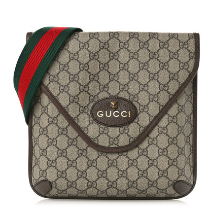 Gucci GG Supreme Monogram Web Medium Neo Vintage Flap Messenger Bag Beige New Acero 1 of 9