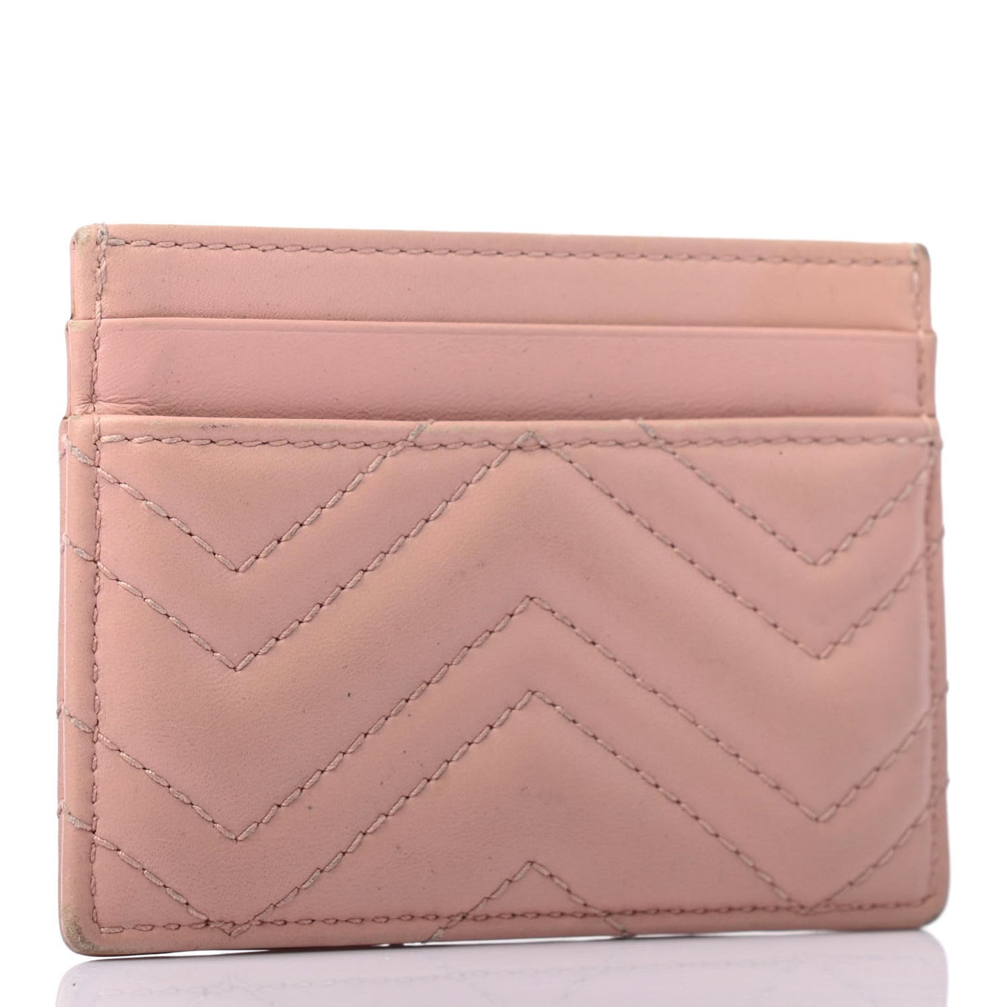 Calfskin Matelasse GG Marmont Card Holder Perfect Pink