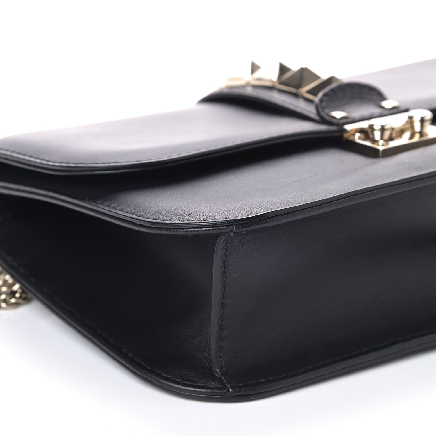 Valentino Garavani Vitello Medium Glam Lock Rockstud Flap Black 6 of 7