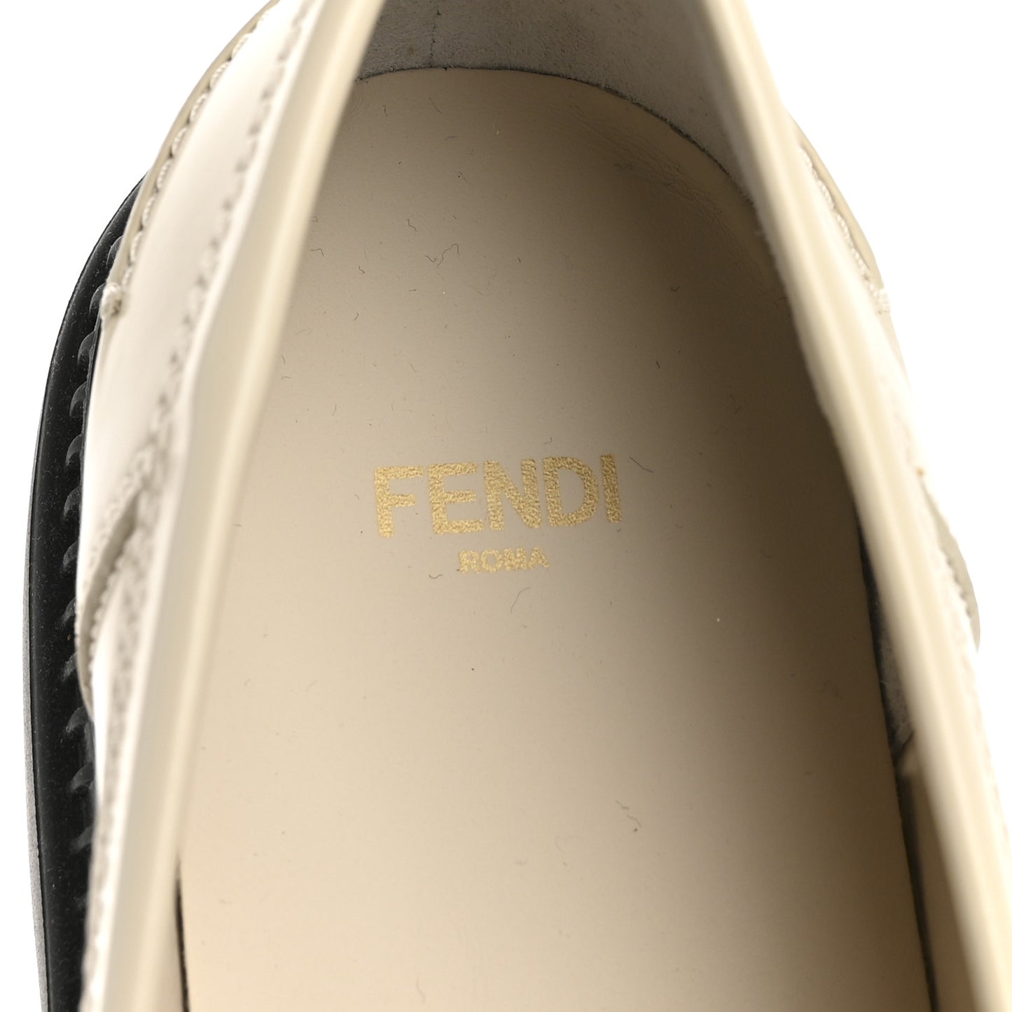 Vitello Abrasivato Fendigraphy 50mm Loafers 40 Blanco Babe