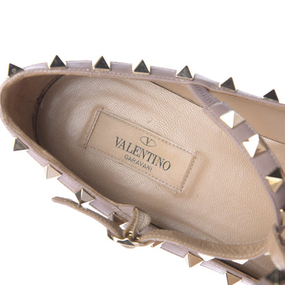 Valentino Garavani Patent Rockstud Cage Ballerina Flats 40 Ivory Poudre 7 of 11