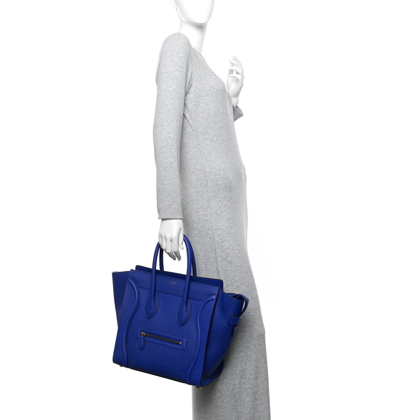 Drummed Calfskin Mini Luggage Indigo