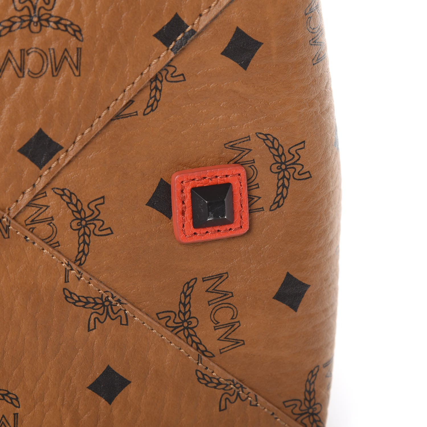 MCM Visetos Kira Drawstring Bag Cognac Orange 14 of 16