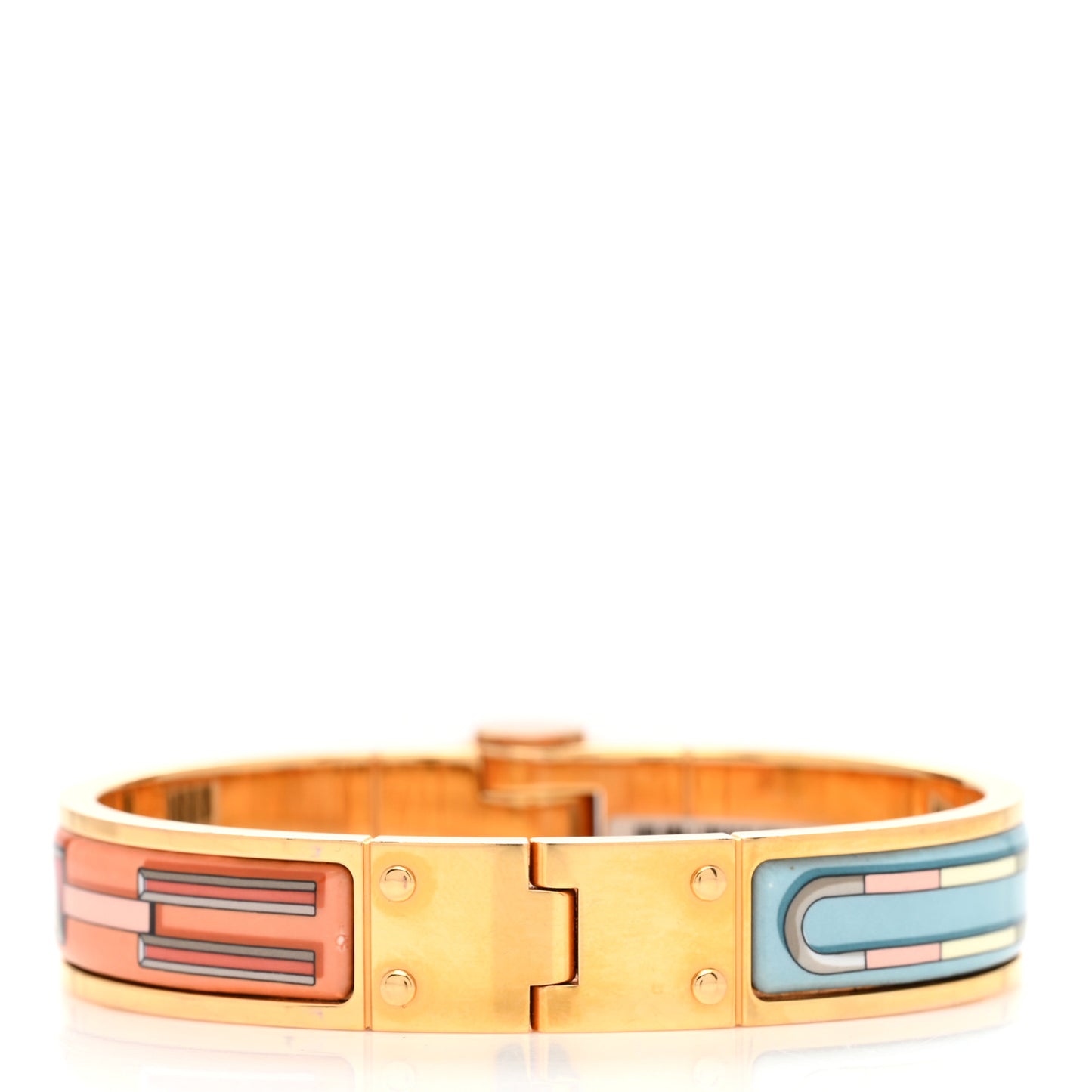 Enamel Printed Narrow En Boucles Hinged Bracelet S Romantique