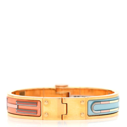 Hermes Enamel Printed Narrow En Boucles Hinged Bracelet S Romantique 3 of 5