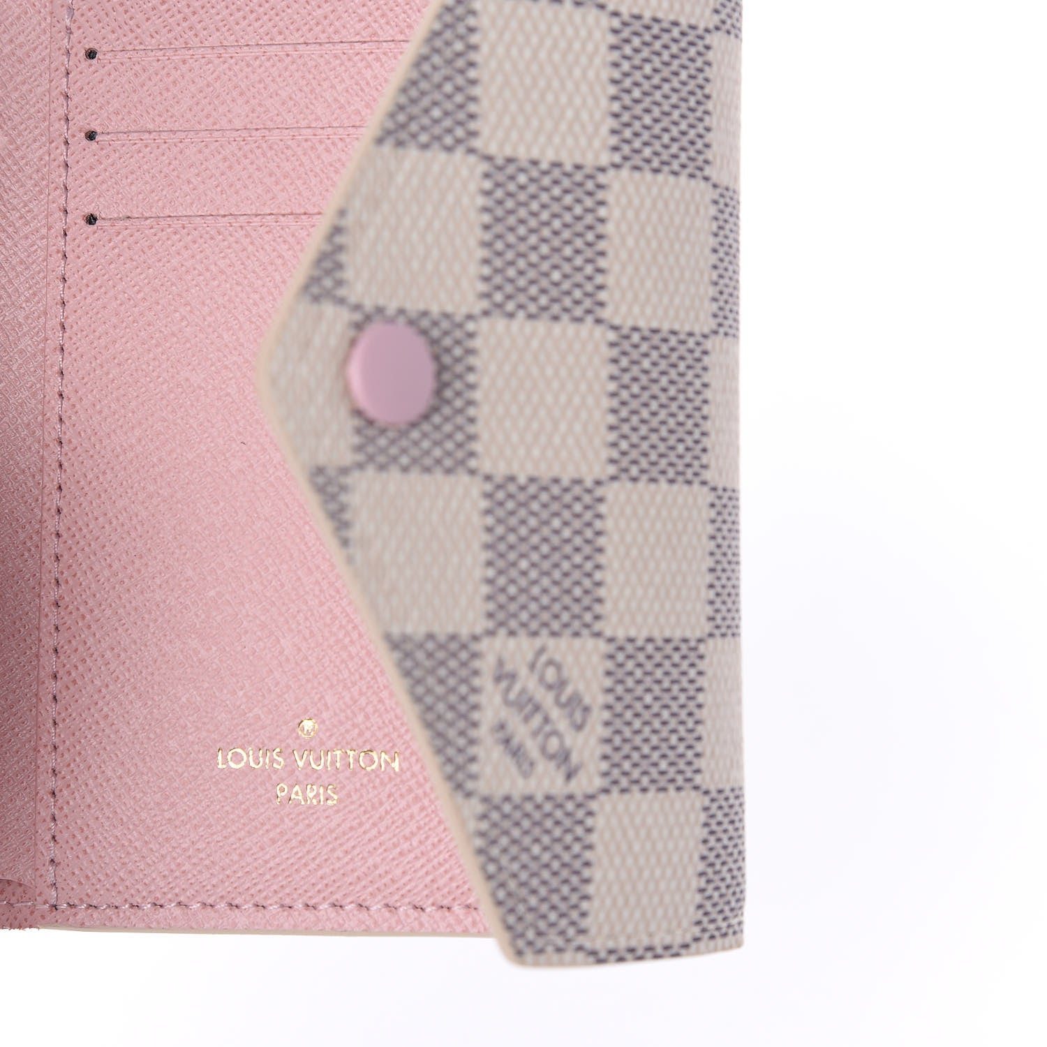 Louis Vuitton Damier Azur Victorine Wallet Rose Ballerine 8 of 10