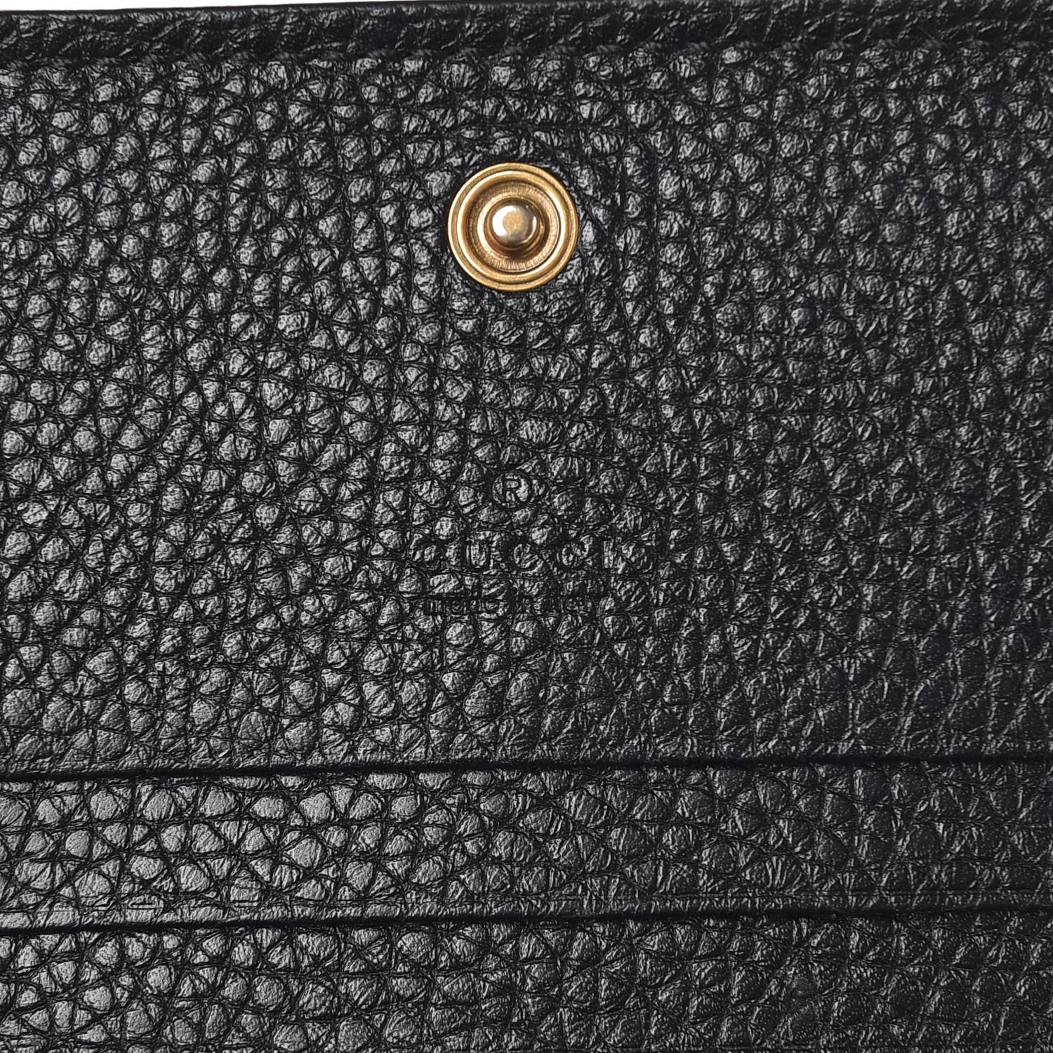 Gucci Pebbled Calfskin Animalier Tiger Card Case Black 6 of 8