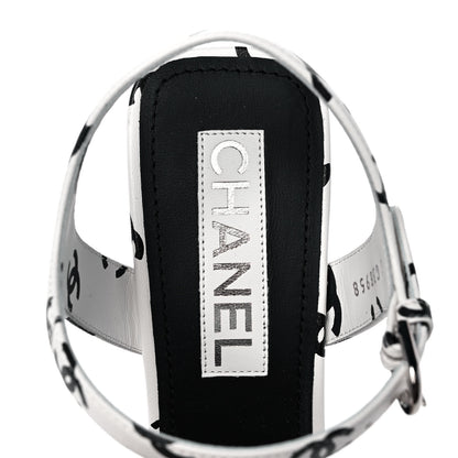 Chanel Printed Lambskin Coco Beach Platform Sandals 40 White Black 7 of 9