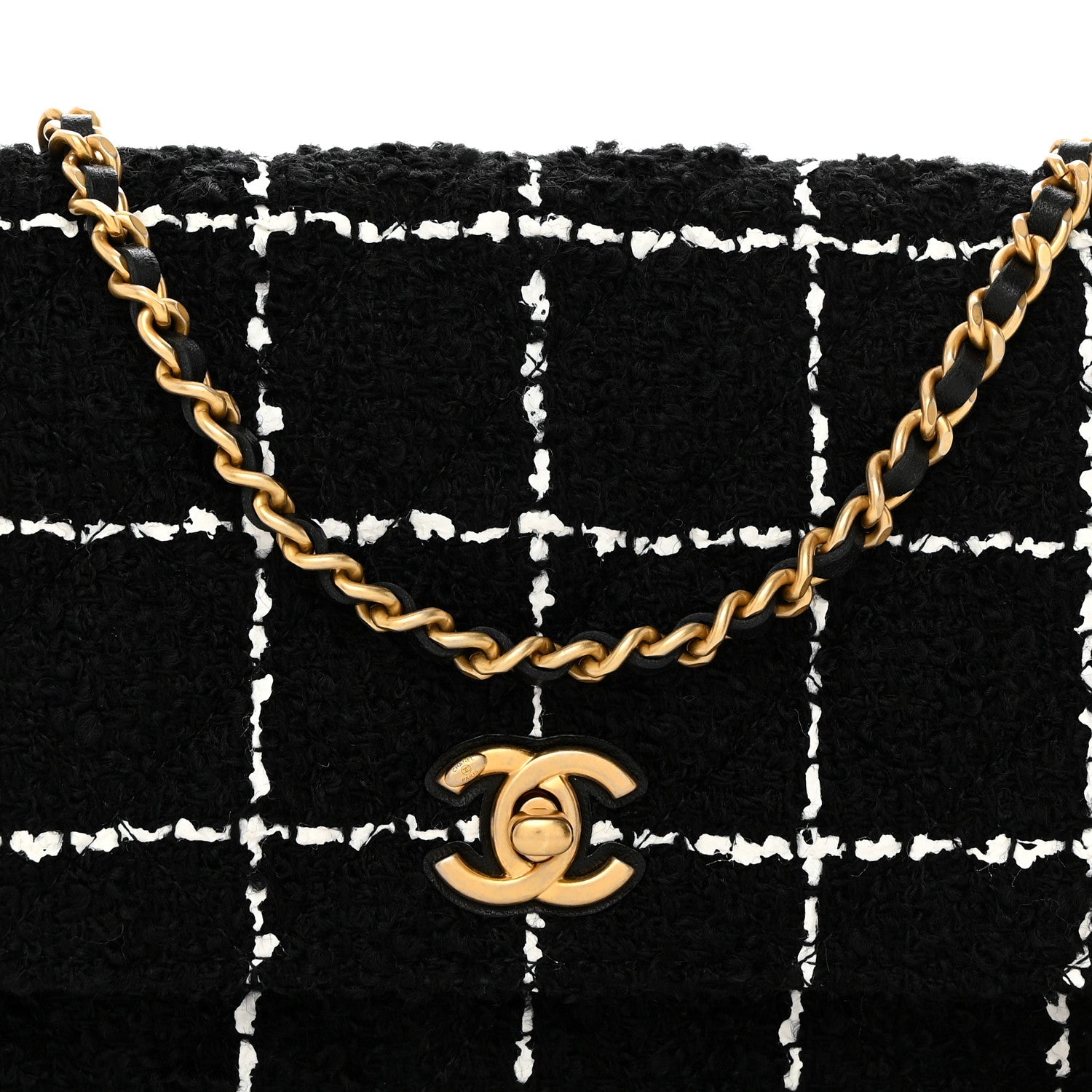 Chanel Tweed Quilted Mini Rectangular Pearl Crush Flap Black 9 of 11