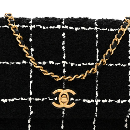 Chanel Tweed Quilted Mini Rectangular Pearl Crush Flap Black 9 of 11