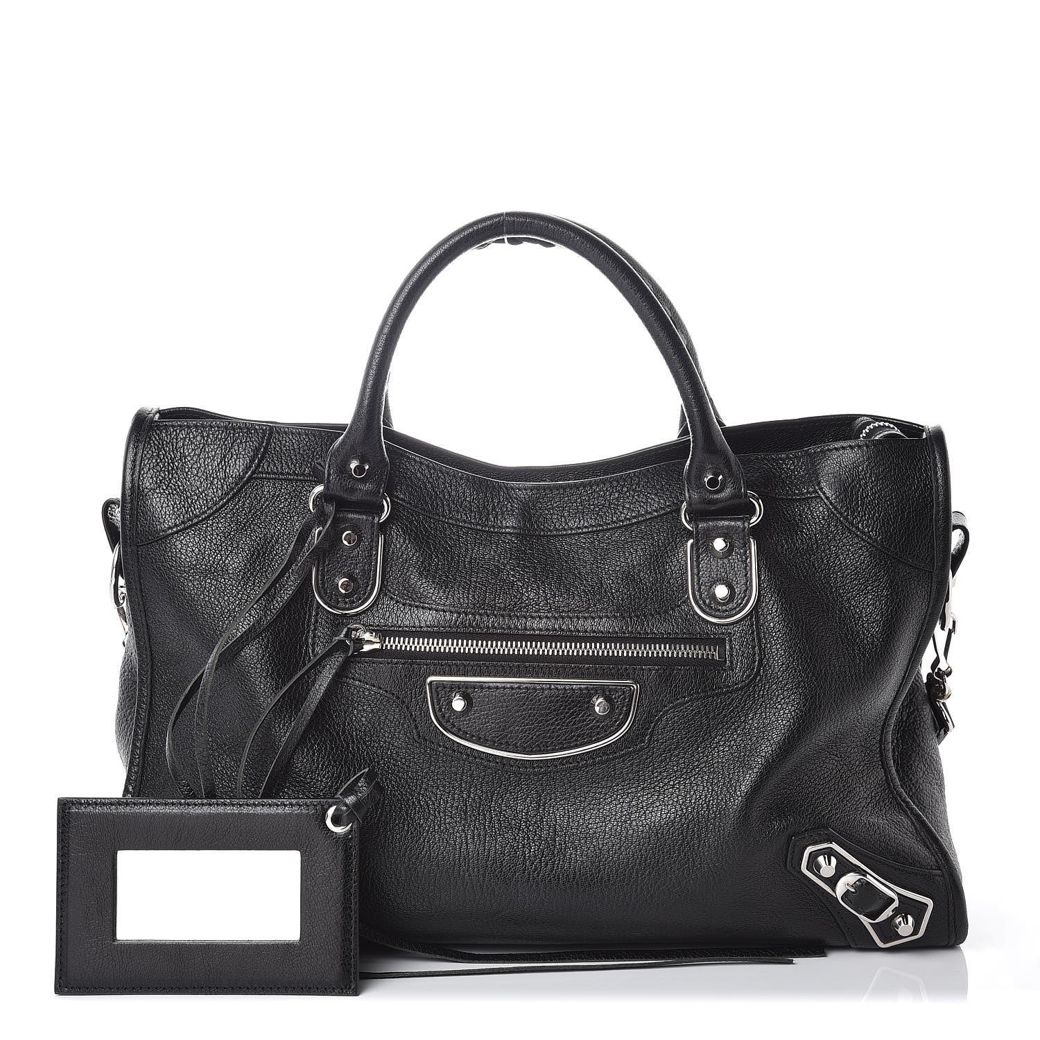 Balenciaga Chevre Silver Metallic Edge Hardware City Black 1 of 7