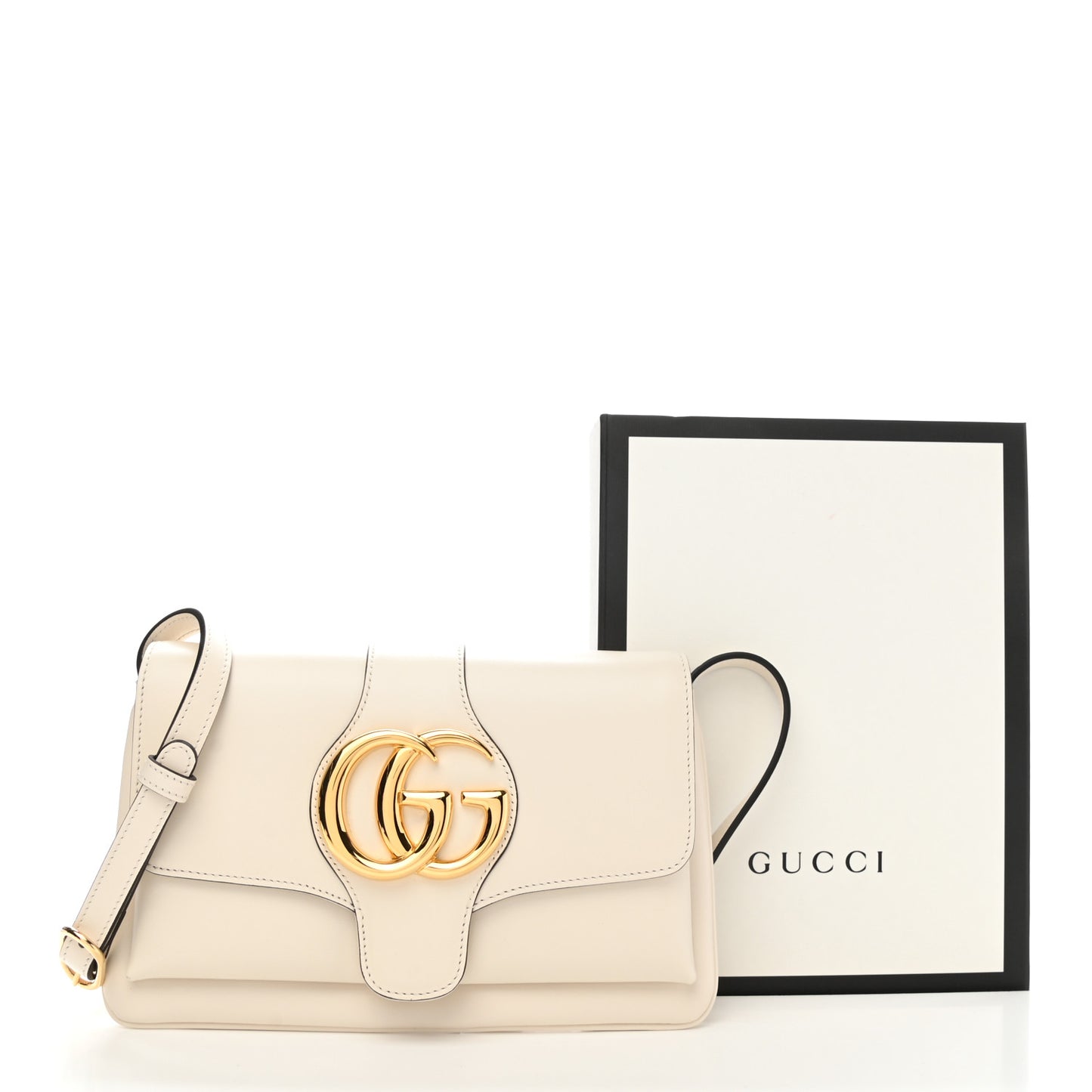 Calfskin Small Arli Flap Shoulder Bag Mystic White