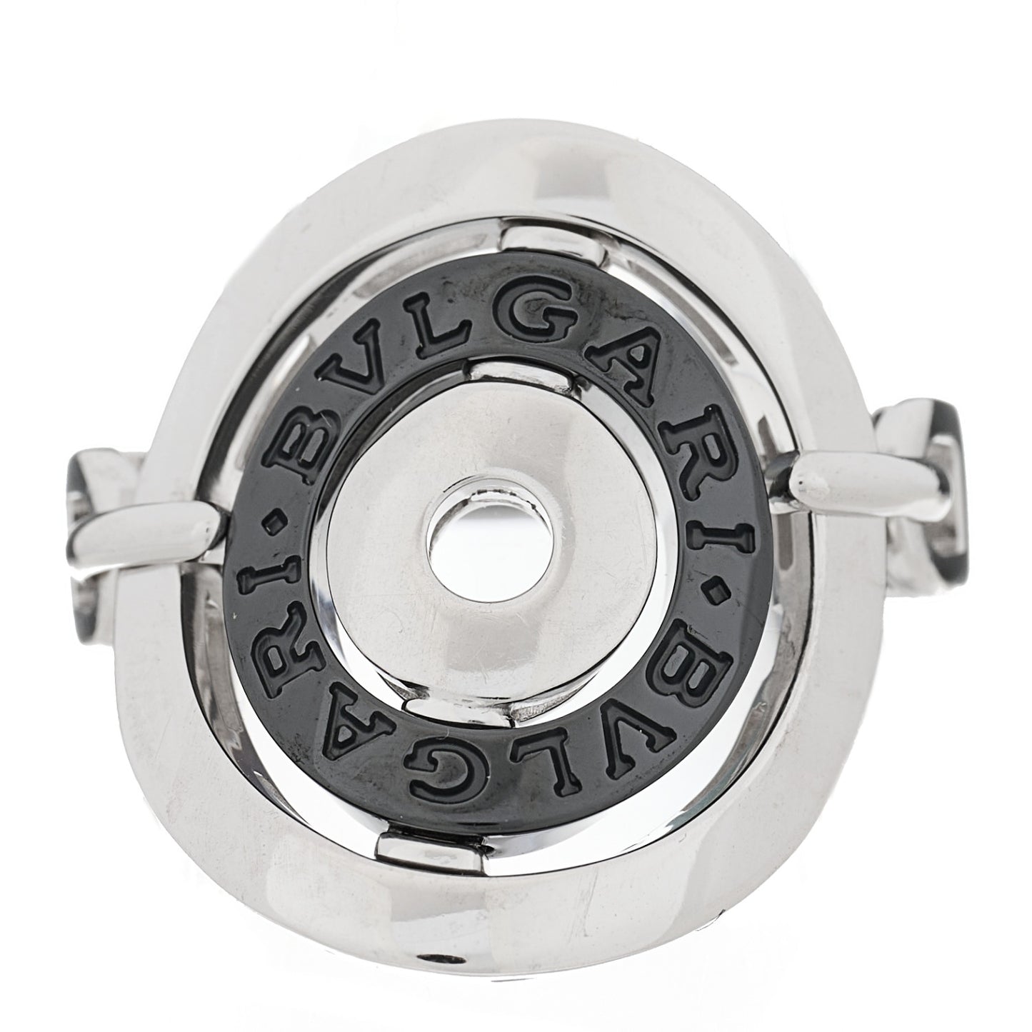 18K White Gold Black Ceramic Astrale Cerchi Ring 56 7.5