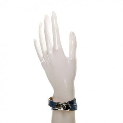 Hermes Shiny Alligator Kelly Double Tour Bracelet S Bleu Roi 2 of 3