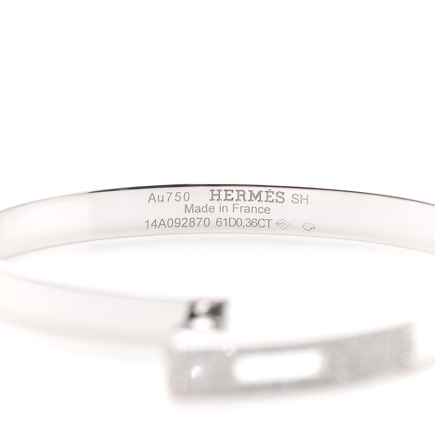 Hermes 18K White Gold Diamond PM Kelly Pave Bracelet SH 5 of 6