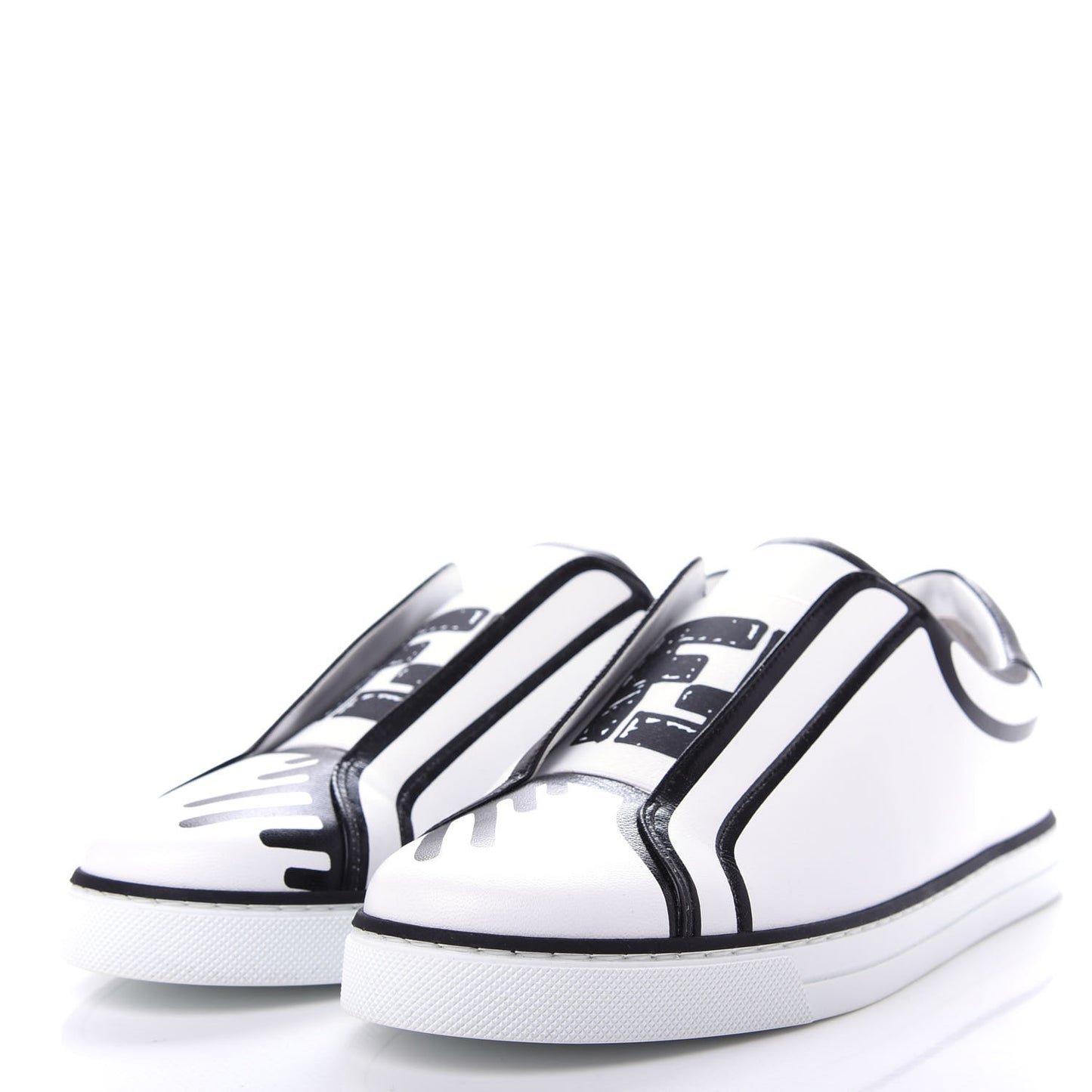 X JOSHUA VIDES Nappa Rockoclick Slip On Sneakers 39 Snow White Black
