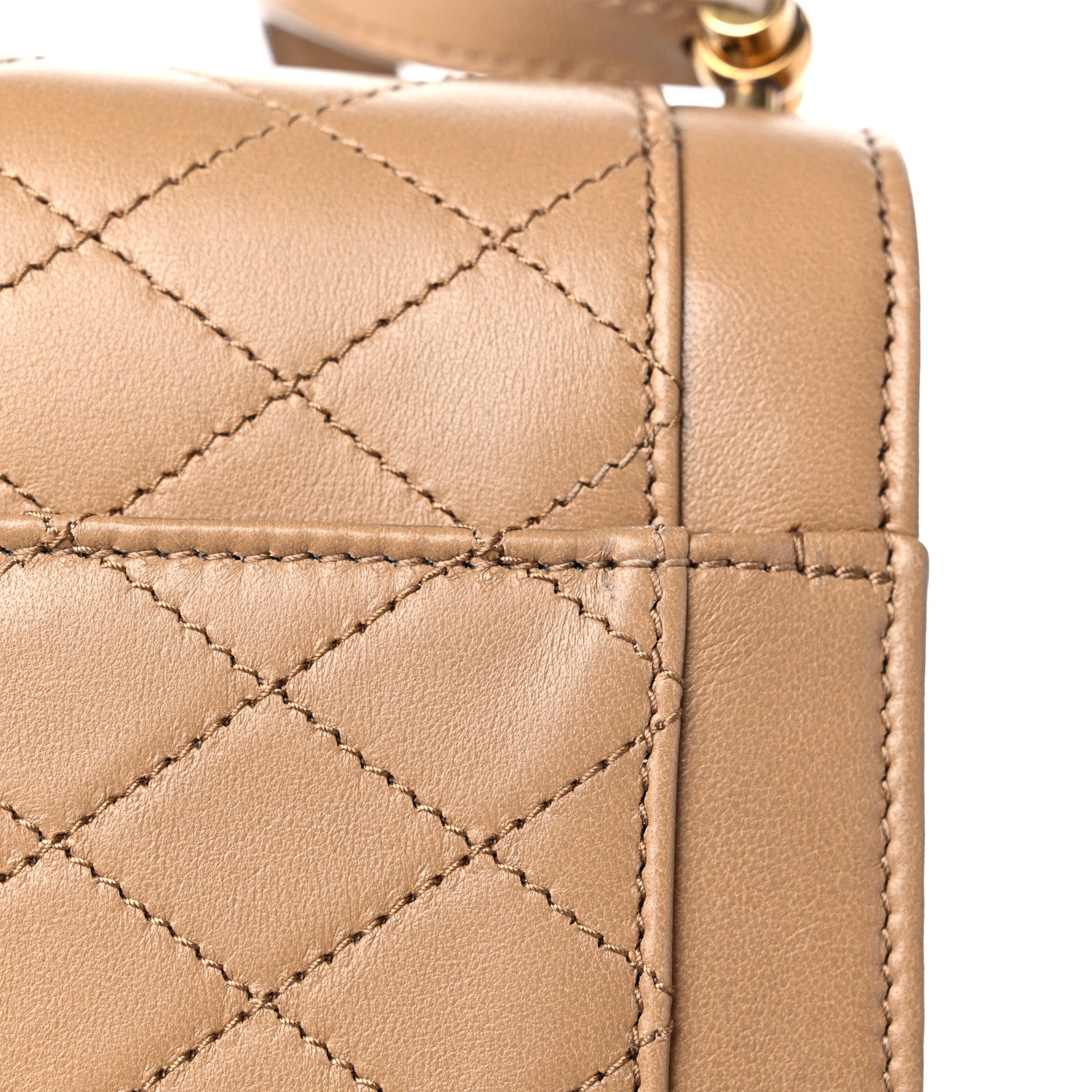 Saint Laurent Lambskin Quilted Mini Gaby Satchel Dark Beige 10 of 10