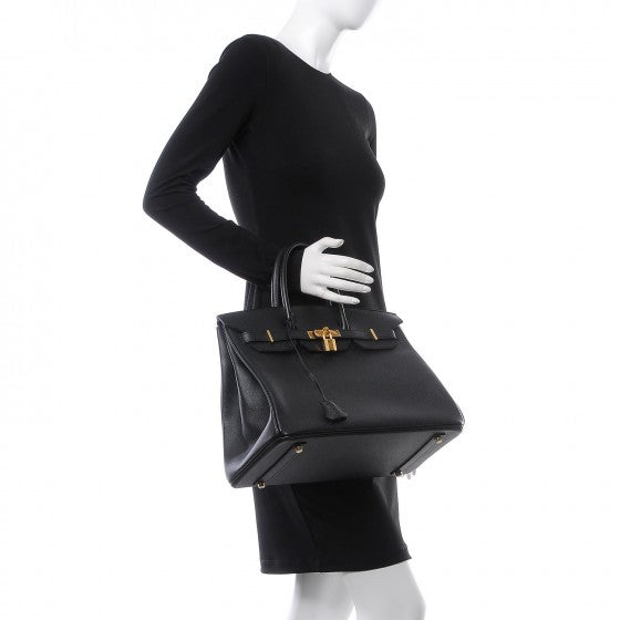 Epsom Birkin 35 Black