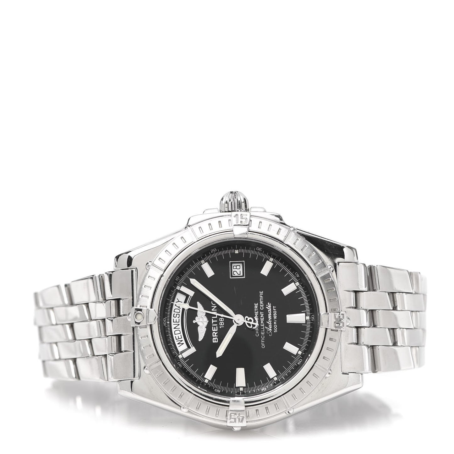 Stainless Steel 43mm Headwind Day Date Automatic Watch Black A45355