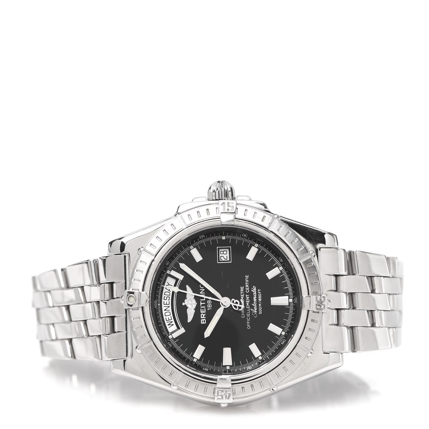 Breitling Stainless Steel 43mm Headwind Day Date Automatic Watch Black A45355 3 of 6