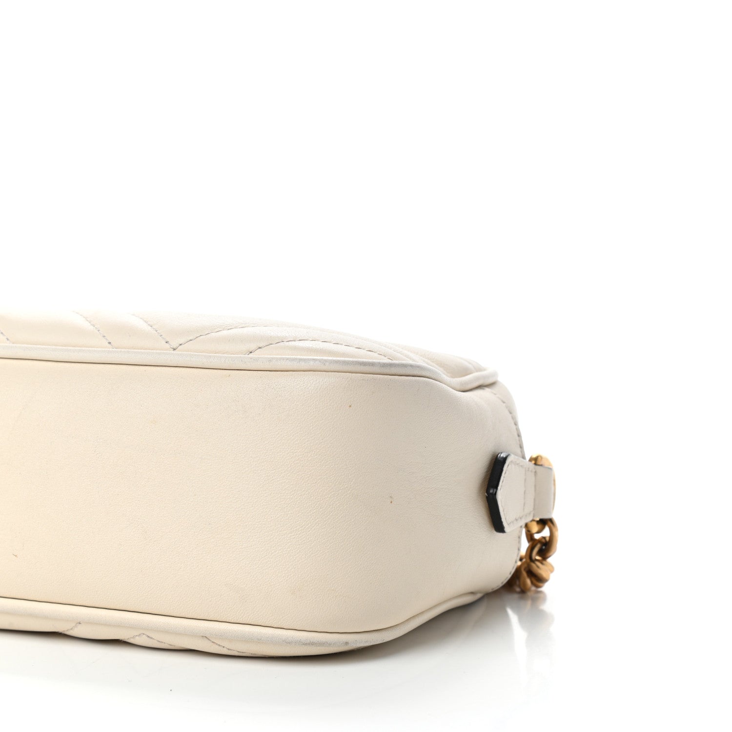 Gucci Calfskin Matelasse Small GG Marmont Chain Shoulder Bag White 7 of 9