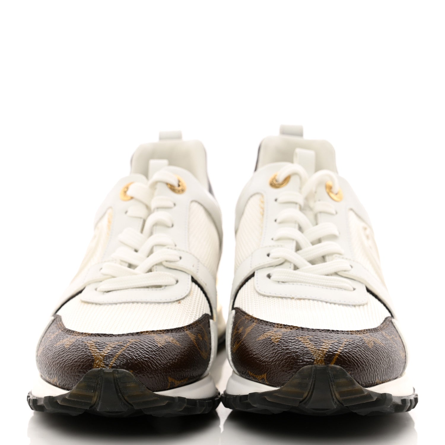 Louis Vuitton Calfskin Monogram Run Away Sneakers 37.5 White 3 of 17
