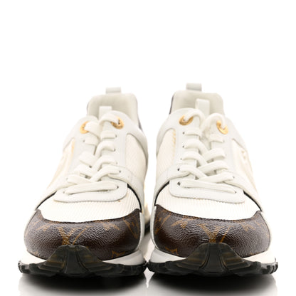 Louis Vuitton Calfskin Monogram Run Away Sneakers 37.5 White 3 of 17