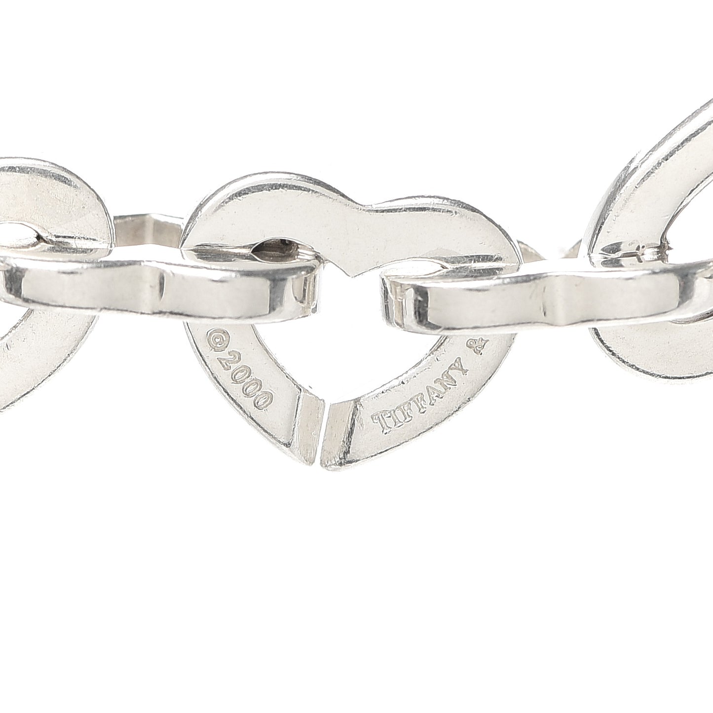 Sterling Silver 18K Yellow Gold Heart Link Necklace