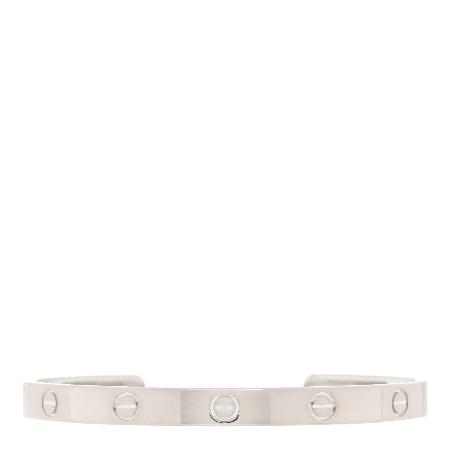 Cartier 18K White Gold LOVE Cuff Bracelet 19 1 of 5