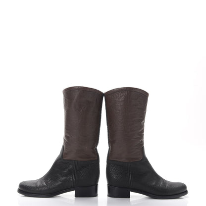 Chanel Lambskin Calfskin High Boots 36.5 Dark Brown Black 5 of 15